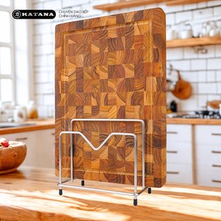Kệ để thớt, nắp vung 2 ngăn thương hiệu KATANA INOX 201 chống gỉ dày 5mm (18x18x10cm)