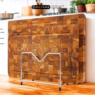 Kệ để thớt, nắp vung 2 ngăn thương hiệu KATANA INOX 201 chống gỉ dày 5mm (18x18x10cm)