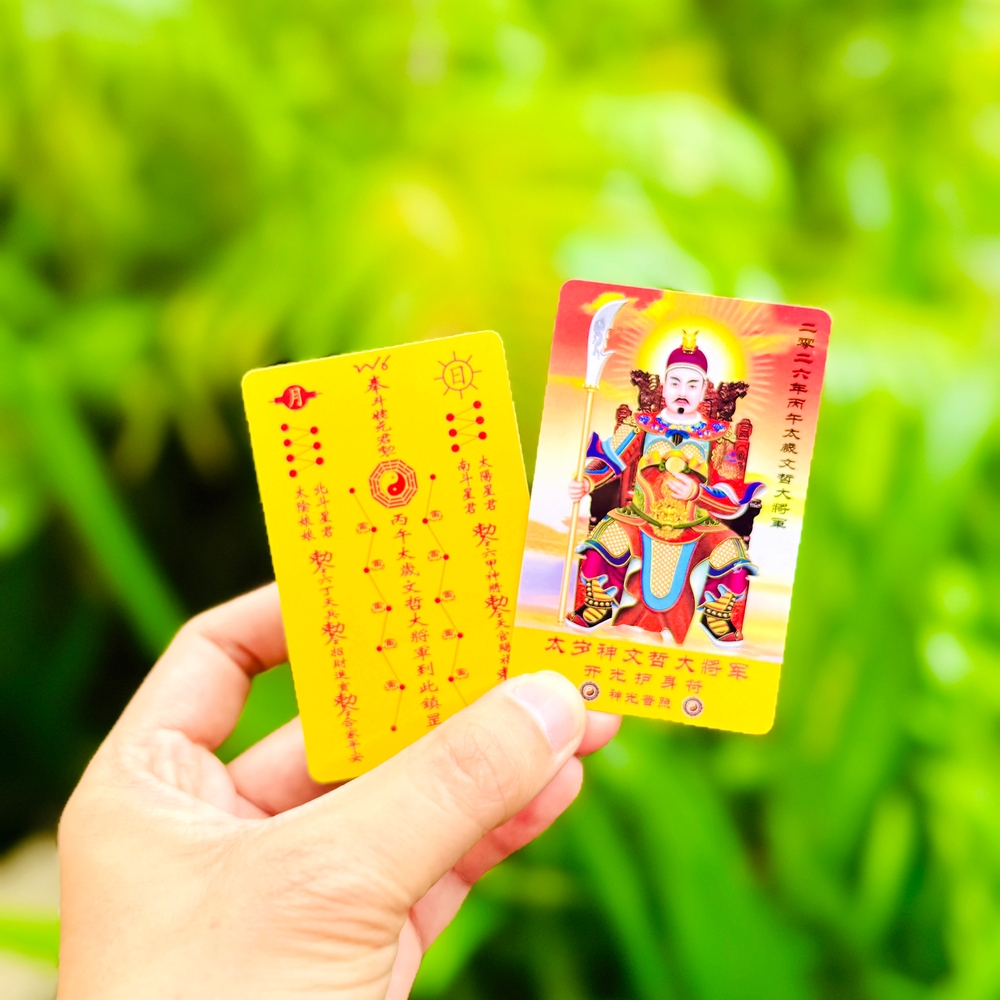 [HỎA TỐC] Thẻ Giải Thái Tuế 2026 NGỌ Hóa Giải Phạm Thái Tuế năm tuổi, Ốp Điện Thoại, bỏ ví [THẺ NHỰA VÀNG] , Quà Tết
