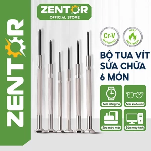 Bộ tua vít 6 món Zentor Bộ tuốc nơ vít chất liệu thép chuyên sửa chữa đồng hồ, kính mắt, linh kiện điện tử