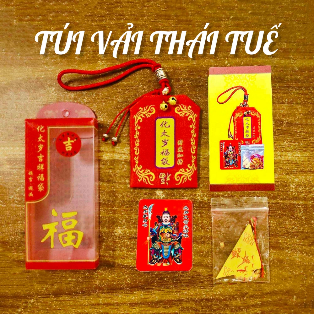 Túi thái tuế may mắn giảm vận hạn 2026 Bính Ngọ - Hóa giải phạm thái tuế [Đã Khai Quang]