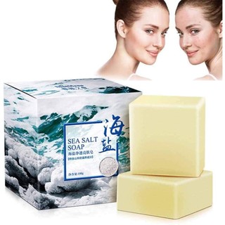 Xà Phòng Muối Biển Sữa Dê 100G | Xà Phòng Rửa Mặt Tắm Body, Soap Tạo Bọt Mịn, Làm Sạch Da Dịu Nhẹ