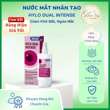 Nước Mắt Nhân Tạo HYLO DUAL INTENSE Dung Dịch Nhỏ Mắt Dưỡng Ẩm, Giảm Khô Mắt, Ngứa Mắt và Kích Ứng Mắt - khoedepstore