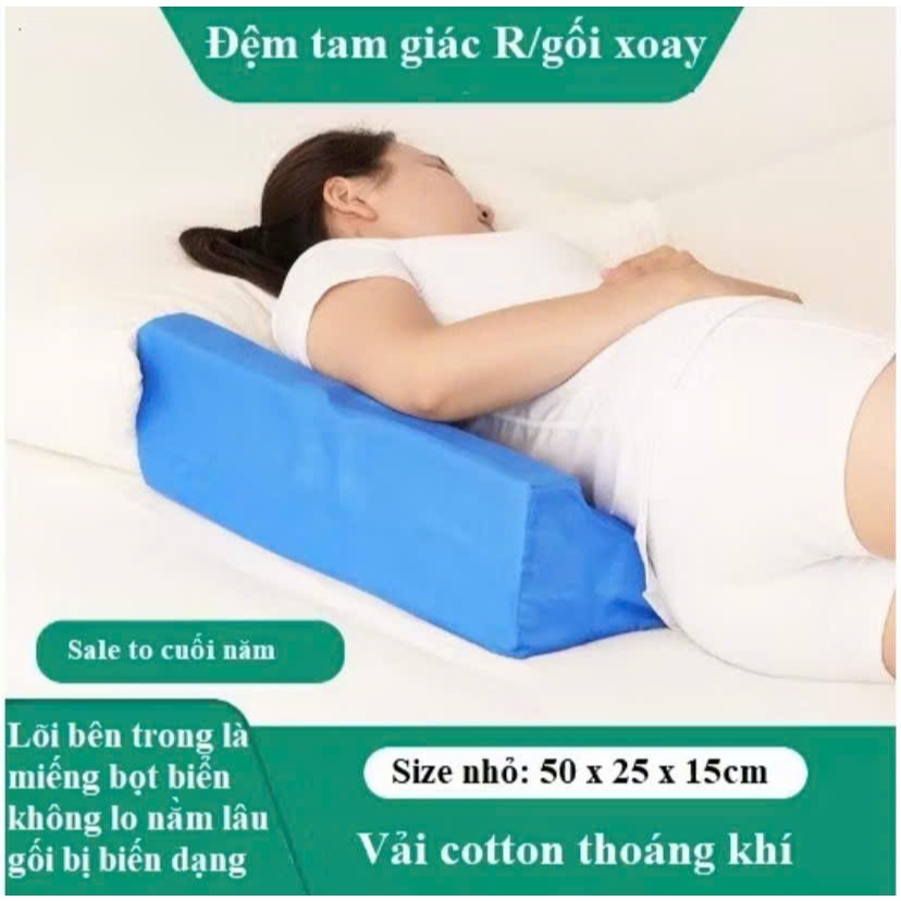 Combo gối lật xoáy & đệm kê tam giác dành cho người bệnh , người già , phụ nữ mang thai tiện lợi