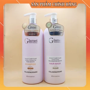 Cặp dầu gội xả GLAMEI 1000ml lưu hương siêu mượt phục hồi tóc hư tổn