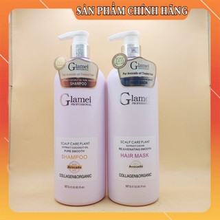 (Chính Hãng) Cặp dầu gội xả GLAMEI 1000ml lưu hương siêu mượt phục hồi tóc hư tổn