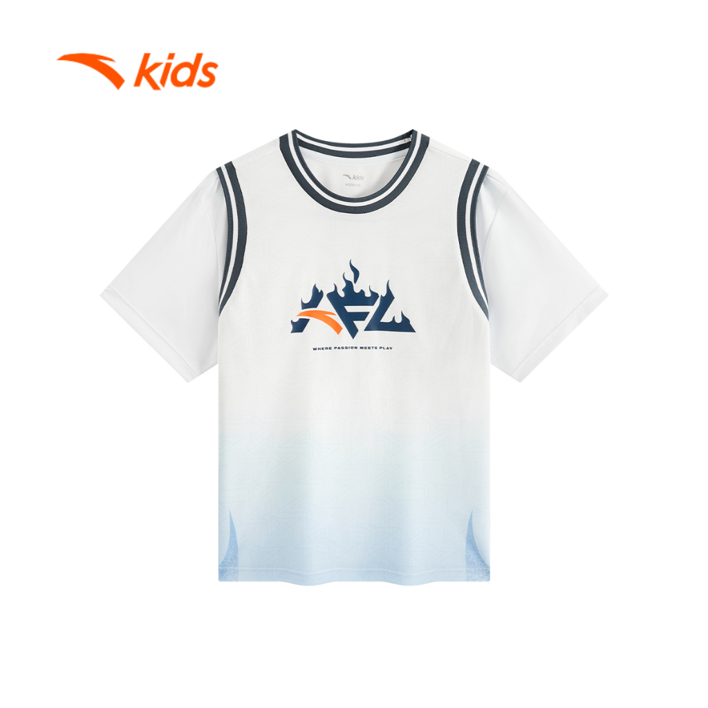 ANTA KIDS Áo Phông Ngắn Tay Bóng Rổ Bé Trai 3525C1101