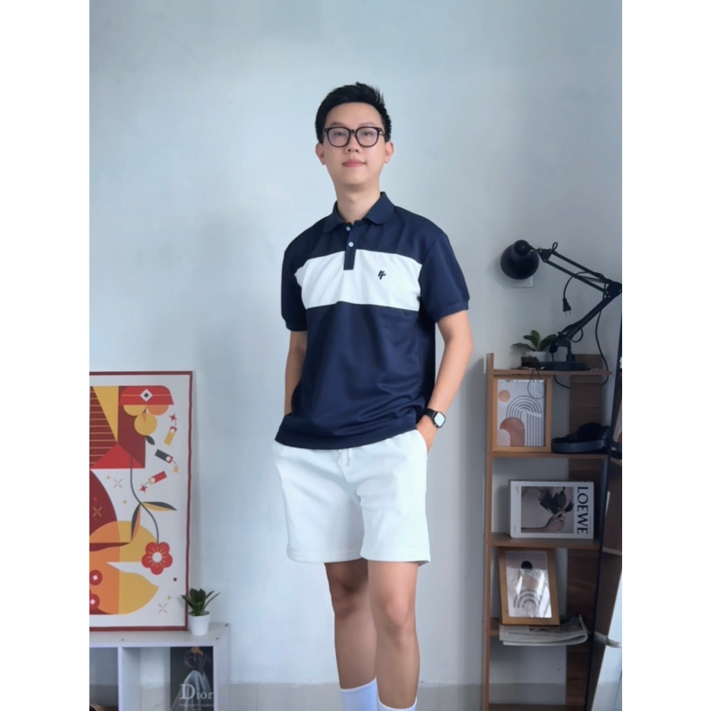Áo Polo RT CLASSY R8 Phối Ngang Ngực Trẻ Trung Chất Cotton Pique Dày Dặn Thoáng Khí