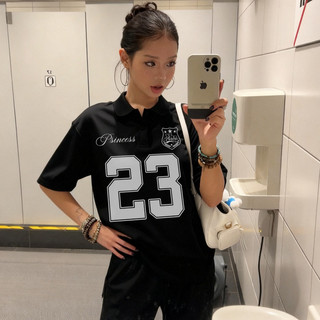 áo polo nữ đen girl phố âu mỹ in hình áo thun local brand eleclassm