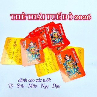 [GIÁ SỈ] Thẻ Kim Bài Thái Tuế 2026 Bỏ Bóp Ví Cho Người Tuổi: TÝ - SỬU - MÃO - NGỌ - DẬU [bằng plastic]