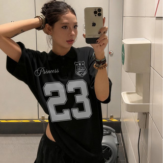 áo polo nữ đen girl phố âu mỹ in hình áo thun local brand eleclassm