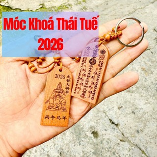 🌸 Sale TẾT🌸 Móc Khóa Thái Tuế 2026 BÍNH NGỌ bằng Gỗ , Hóa giải thái tuế 2026 tuổi TÝ - SỬU - MÃO - NGỌ - DẬU