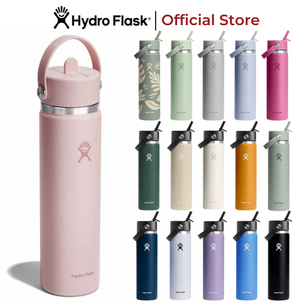 Bình giữ nhiệt Hydro Flask 710 ml Wide Flex Straw Cap 24 oz chính hãng, giữ nhiệt tốt, an toàn