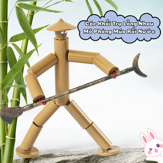 Đồ Chơi Người Tre Đối Kháng Rút Dây Kèm Nhiều Phụ Kiện, Mô Phỏng Múa Rối Nước - Đồ Chơi Dân Gian Vui Nhộn Giảm Stress
