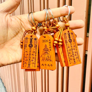 COMBO 100 CÁI, Móc Treo Thái Tuế Gỗ 2026 Giải Phạm Thái Tuế TÝ - SỬU - MÃO - NGỌ - DẬU , Treo Túi Xách, Xe