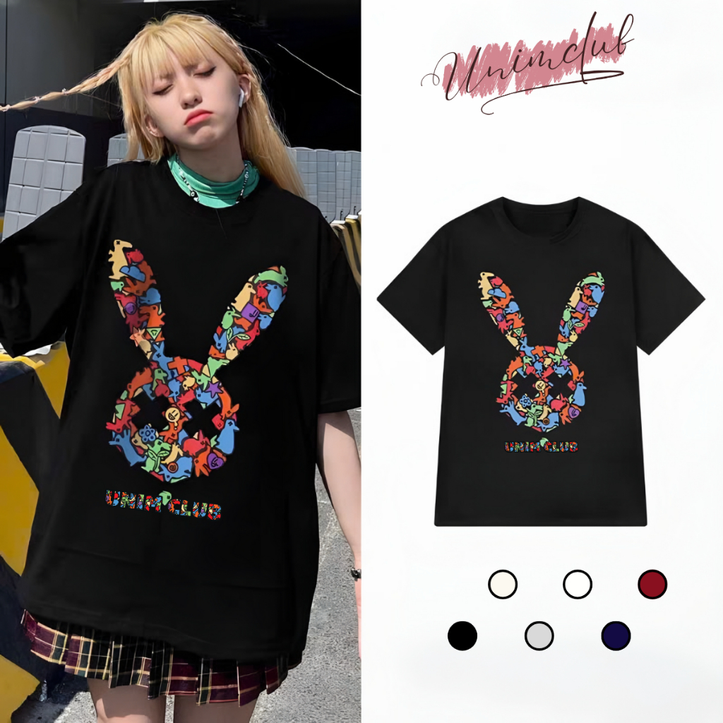Áo Thun Thỏ Bad Rabbit Ma Thuật Unim Club Form Rộng Dáng Xuông Chùm Mông Chất Liệu Cotton Cao Cấp