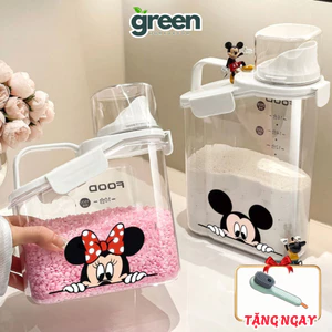 Hộp Đựng Bột Giặt Nước Giặt Nước Xả Nhựa PET Trong Suốt Có Nắp Kín Chống Ẩm Kèm Cốc Đong Tiện Lợi