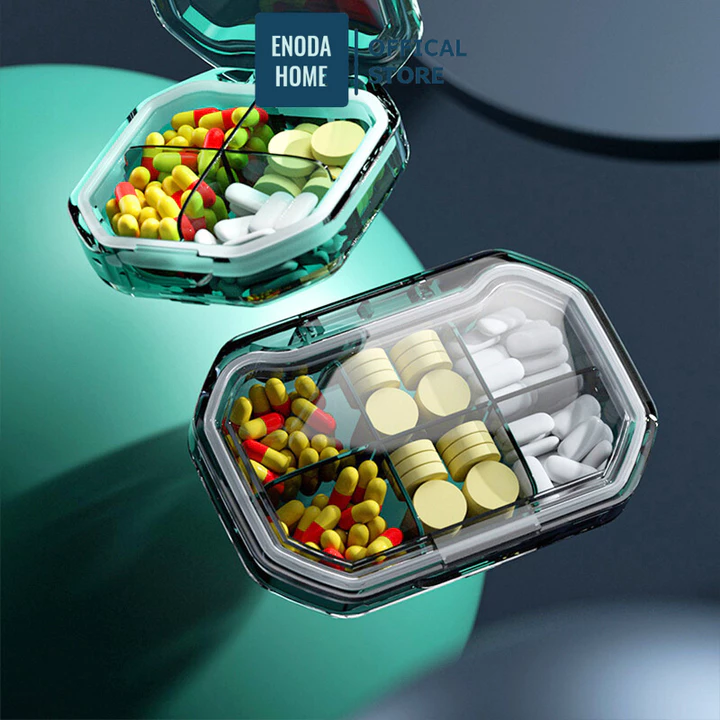 Hộp Đựng Thuốc Chia Ngăn, Hộp Thuốc Mini Bỏ Túi Cầm Tay 4, 6 Ngăn Dùng Hàng Ngày