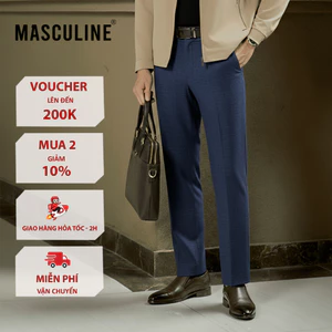 Quần âu nam MASCULINE MCL500 - Quần âu nam trung tuổi có ly phom Regular dáng suông