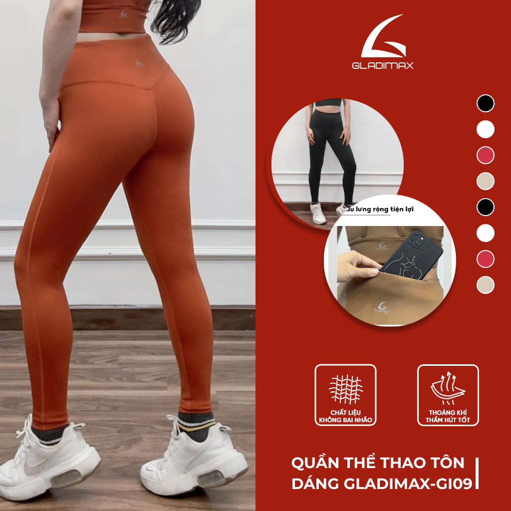 Quần thể thao tôn dáng (Gladimax-Gi09) tập gym yoga nữ cực xinh, cá tính, thoải mái, đễ chịu