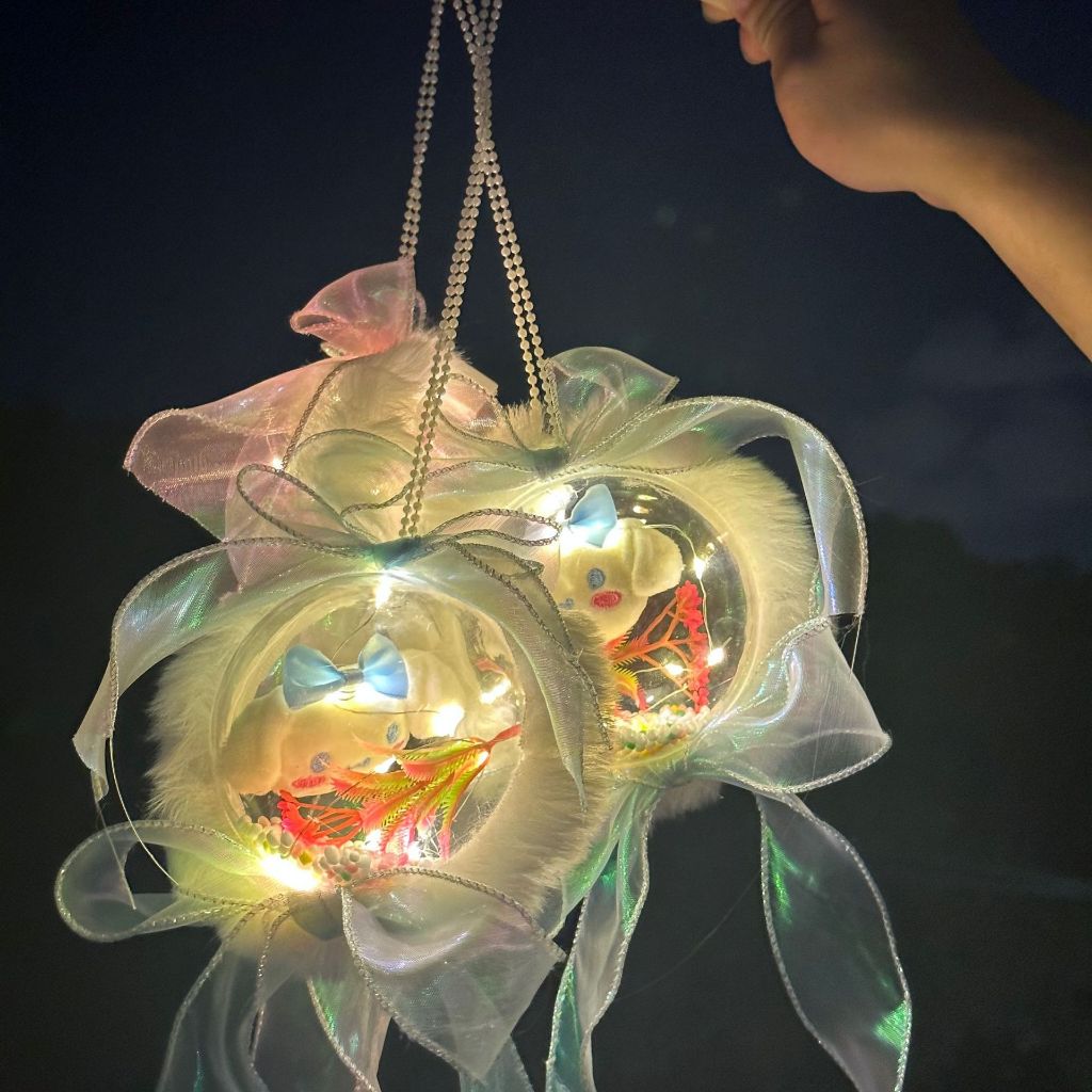 Đèn lồng trung thu hottrend - Đen lồng baby three hình cầu có đèn LED