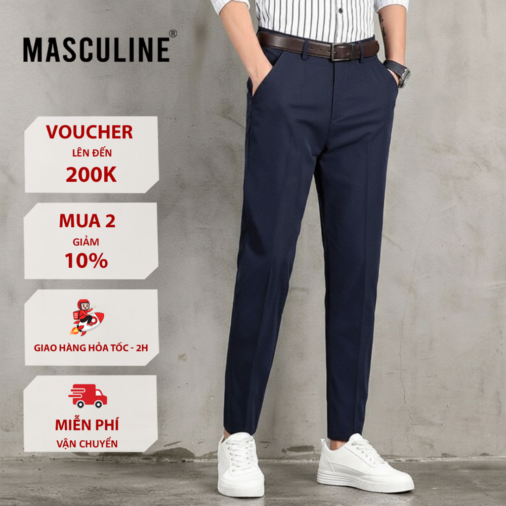 Quần Âu Nam MASCULINE MBR502 - Quần âu nam trẻ phom Beggi Relax chiểu cao từ 1m72 trở lại