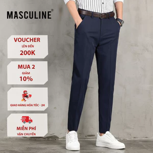 Quần Âu Nam MASCULINE MBR502 - Quần âu nam trẻ phom Beggi Relax chiểu cao từ 1m72 trở lại