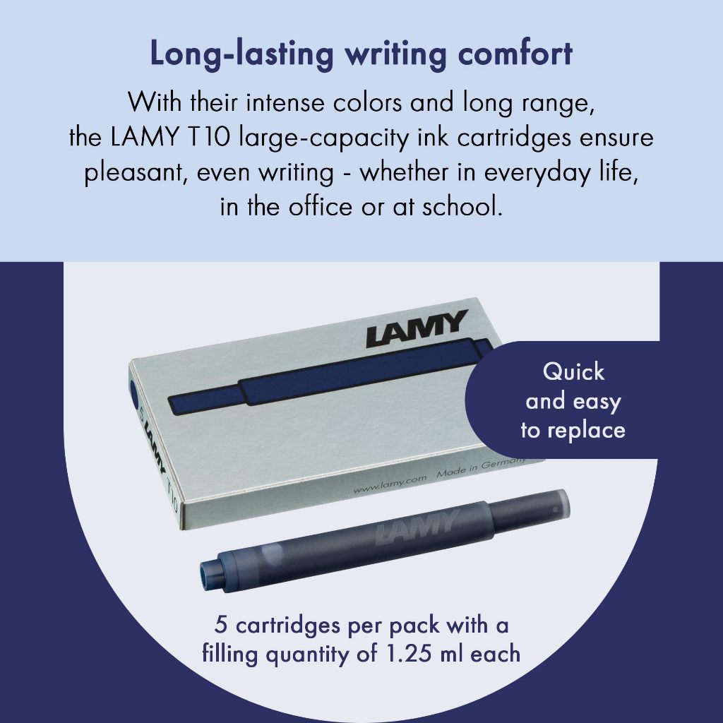 LAMY T10 Ink Cartridge/Dung tích 1.25ml/Chất lượng Đức/7 màu cao cấp