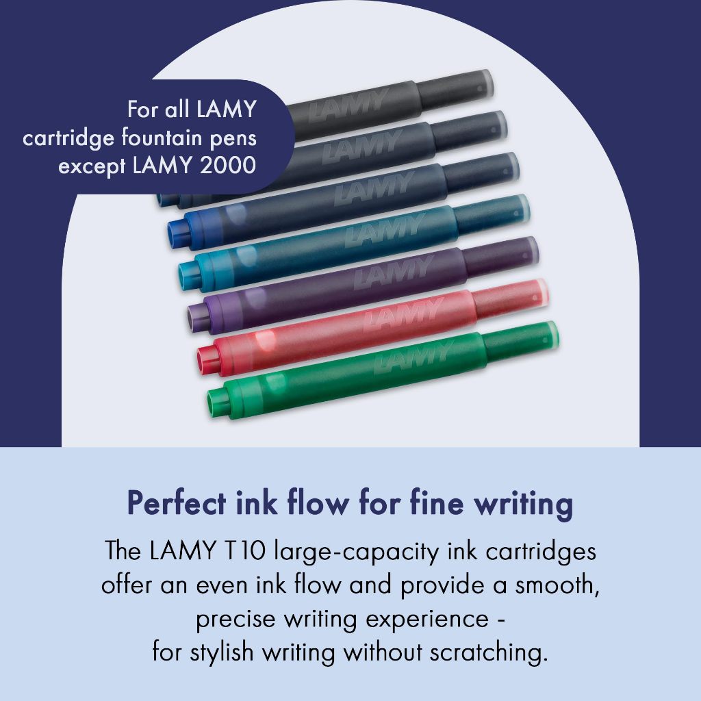 LAMY T10 Ink Cartridge/Dung tích 1.25ml/Chất lượng Đức/7 màu cao cấp