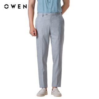 Owen - Quần tây Slim Fit Tăng đơ QST252417 màu Xám nhạt chất liệu TR Spandex