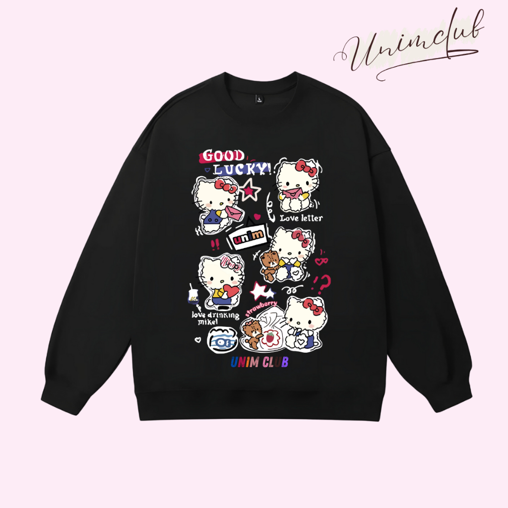 Áo Nỉ Dài Tay Hello Kitty Chất Liệu Nỉ Chân Cua Cao Cấp CVC 350gsm Mềm Mịn Giữ Ấm