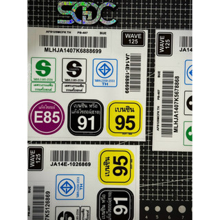 Tem Sticker Thông Số Wave 125i/Dream 125i Thailand - Thông Số Bình Xăng, Sườn, Lốc Nồi, Dè Sau |SGDC - 1 Bộ|