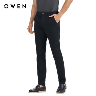 Owen - Quần khaki Slim Fit QKS251274 màu Đen chất liệu CVC Spandex