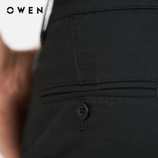 Owen - Quần khaki Slim Fit QKS251274 màu Đen chất liệu CVC Spandex