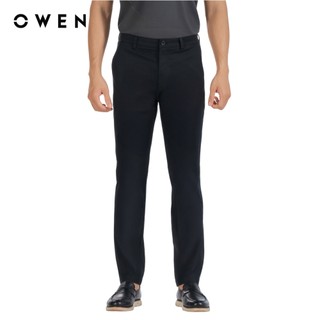 Owen - Quần khaki Slim Fit QKS251274 màu Đen chất liệu CVC Spandex