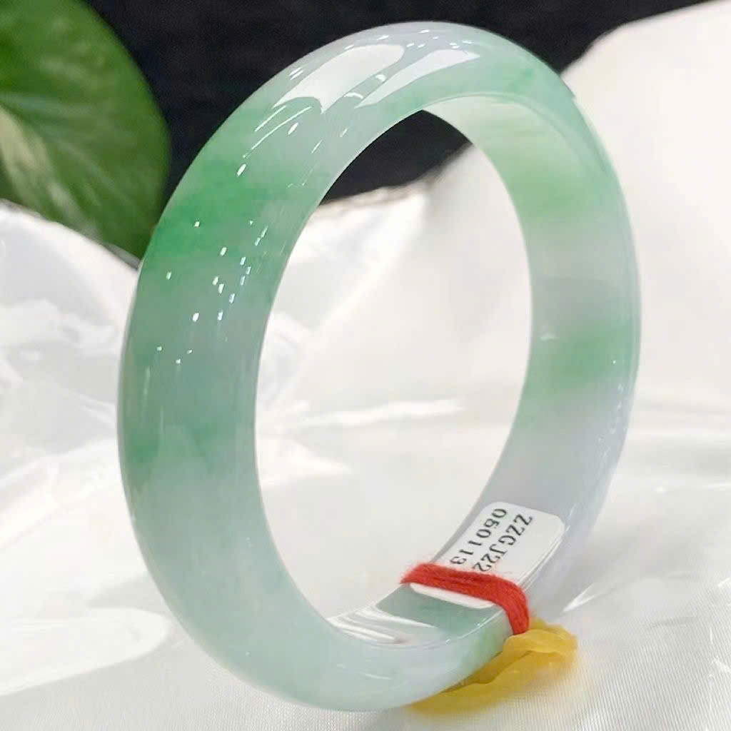 Vòng Cẩm Thạch Xanh Ngọc Ánh Tím Bản Hẹ Ni 54-55-56 Kèm Kiểm Định - Ngọc Trai Trường Thịnh
