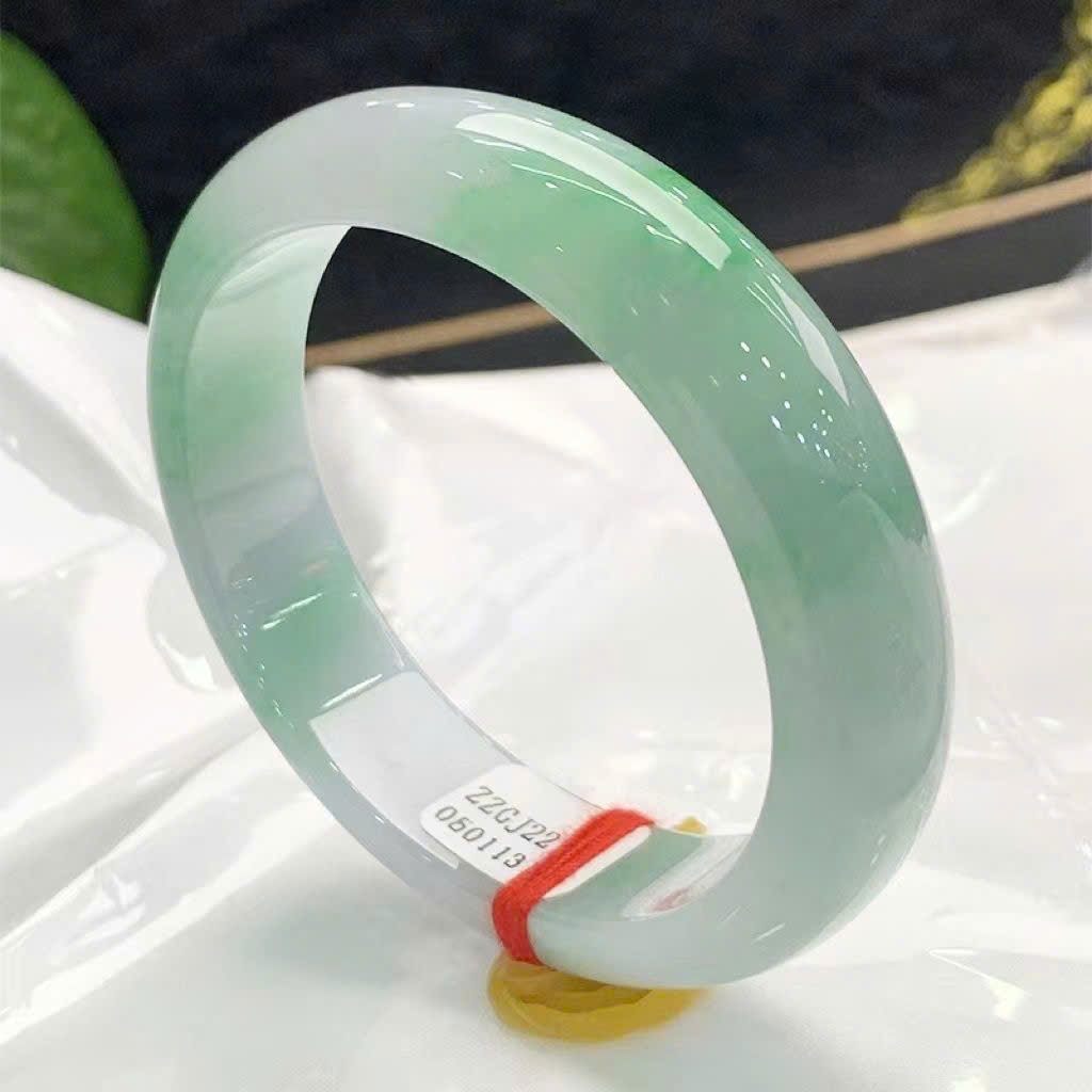 Vòng Cẩm Thạch Xanh Ngọc Ánh Tím Bản Hẹ Ni 54-55-56 Kèm Kiểm Định - Ngọc Trai Trường Thịnh