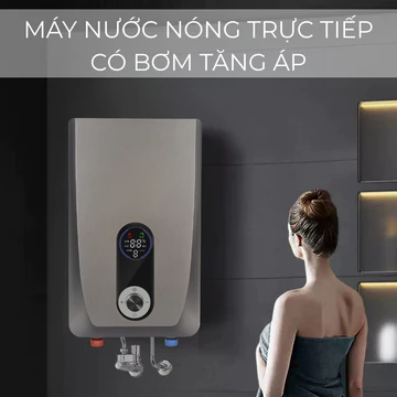Máy nước nóng trực tiếp DSK - CÓ BƠM TĂNG ÁP TRONG MÁY - Máy nóng lạnh trực tiếp làm nóng nhanh, tặng phụ kiện - BH 12T