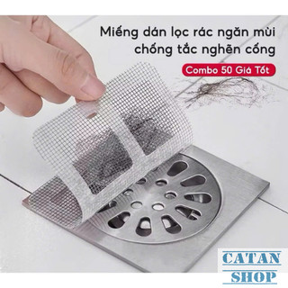 Bịch 10 Lưới Lọc Rác Caro Thông Minh Chống Nghẹt Cống Nhà Tắm Nhà Bếp Dễ Sử Dụng-GD928-LuoiCARO