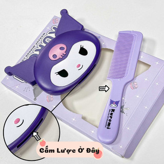 Set Gương Lược Cầm Tay 2IN1 Kuromi/Kitty/Cún Trắng/Thỏ Hồng Dễ Thương, Nhỏ Gọn, Tiện Lợi Dễ Dàng Mang Theo