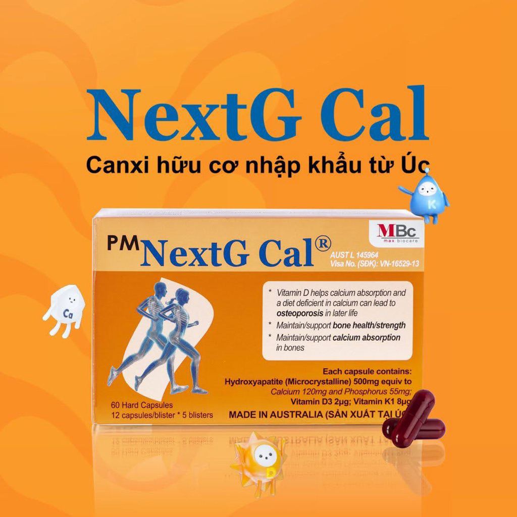 Viên uống Canxi hữu cơ NextG Cal hộp 60 viên nhập khẩu từ Úc. Nextg cal ...