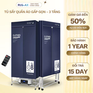 Tủ Sấy Quần Áo, Máy Sấy Quần Áo RULAX Bản Nâng Cấp Màn Hình Cảm Ứng Công Nghệ Diệt Khuẩn