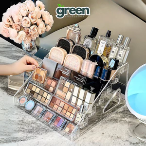 Kệ Đựng Mỹ Phẩm Trong Suốt 3/5/7 Tầng, Đựng Nước Hoa, Đồ Makeup Sơn Móng Tay Phấn Mắt Decor Gọn Gàng