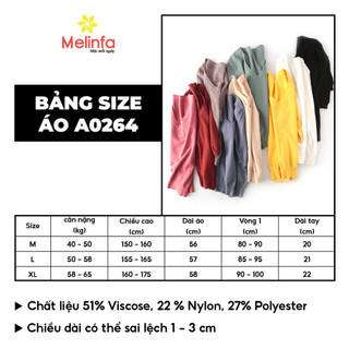 Áo len cổ tim ngắn tay dệt kim vải Viscose mềm mại ấm áp thoáng khí MELINFA VAA0264