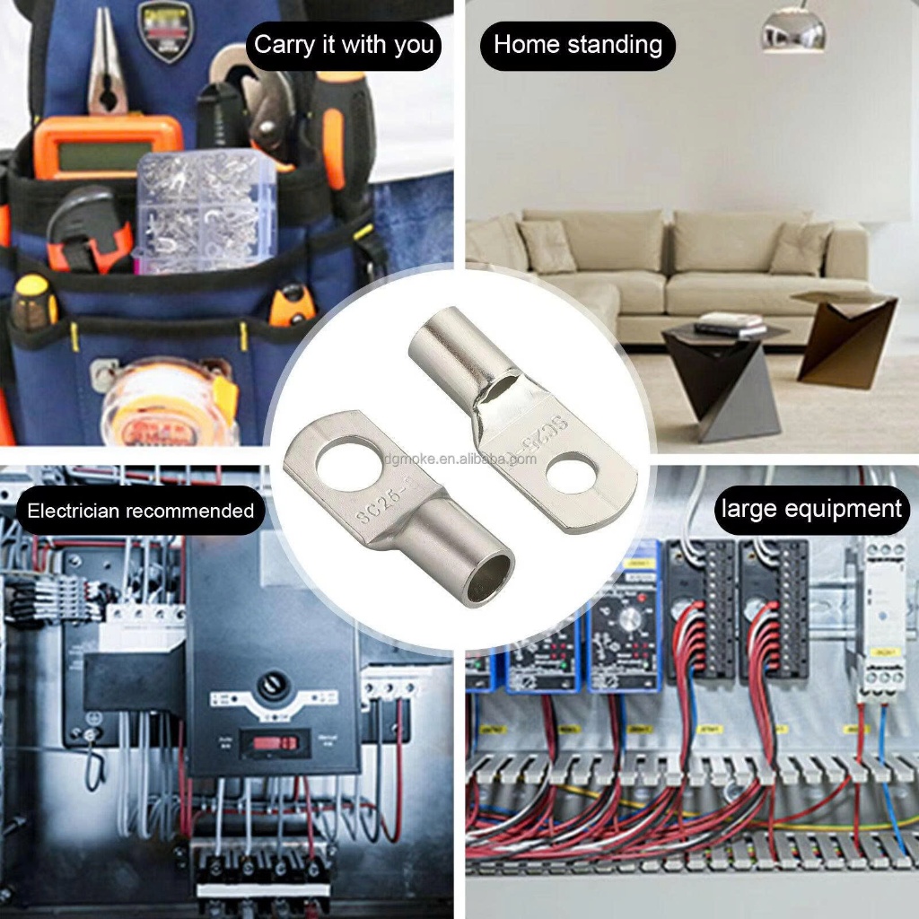 Đầu Cos Dây Điện SC 4 6 10 16 25 35 – Đầu Cốt Đồng Tròn Bấm Cáp Đi