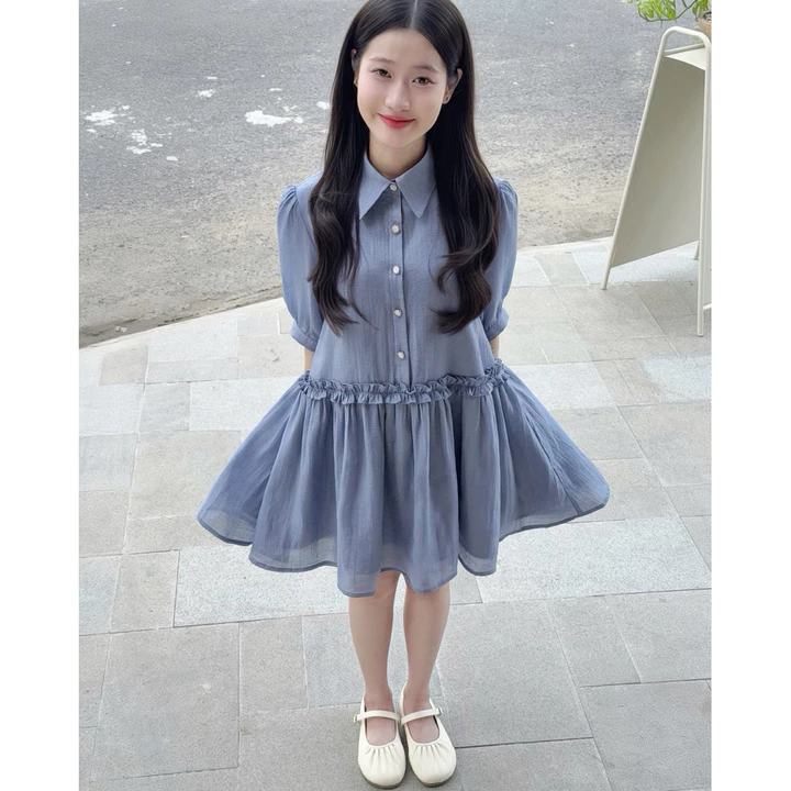 Đầm Babydoll TONI CHOPPI Tay Bồng Tùng Nhúng, Váy Babydoll Nữ Phù Hợp Mặc Đi Học Đi Chơi - Violet