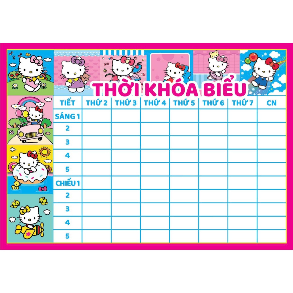 Bảng Thời Khóa Biểu SIÊU CUTE Trang Trí Lớp & Góc Học Tập