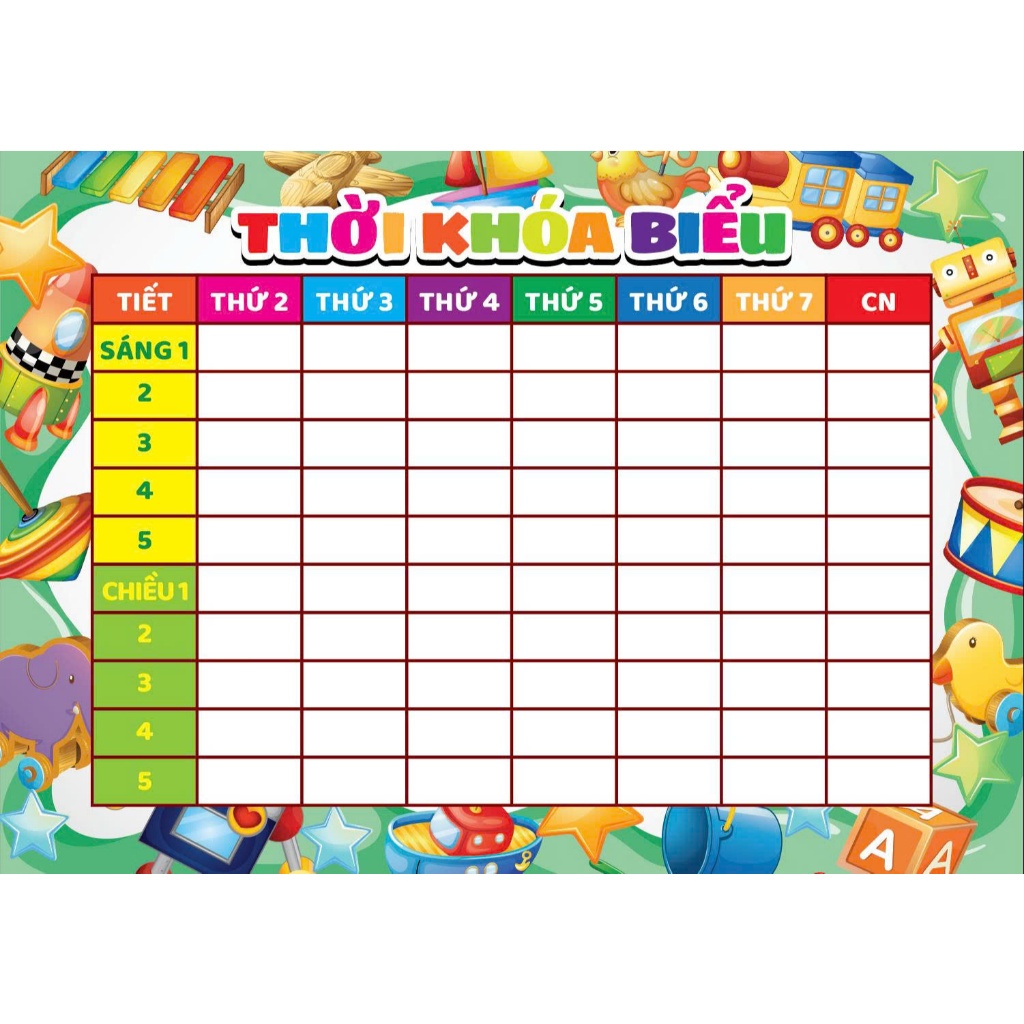 Bảng Thời Khóa Biểu SIÊU CUTE Trang Trí Lớp & Góc Học Tập