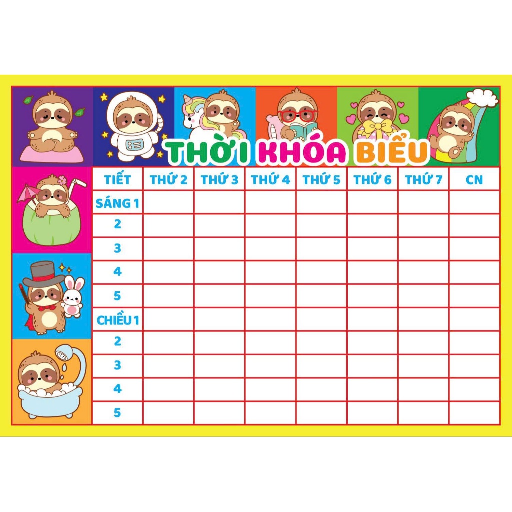 Bảng Thời Khóa Biểu SIÊU CUTE Trang Trí Lớp & Góc Học Tập