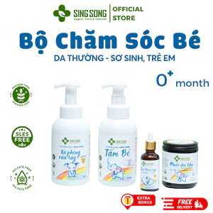Combo: chăm sóc cá nhân bé sơ sinh, em bé - SingSong Vegan- thuần chay, Dầu dừa Organic ingredient